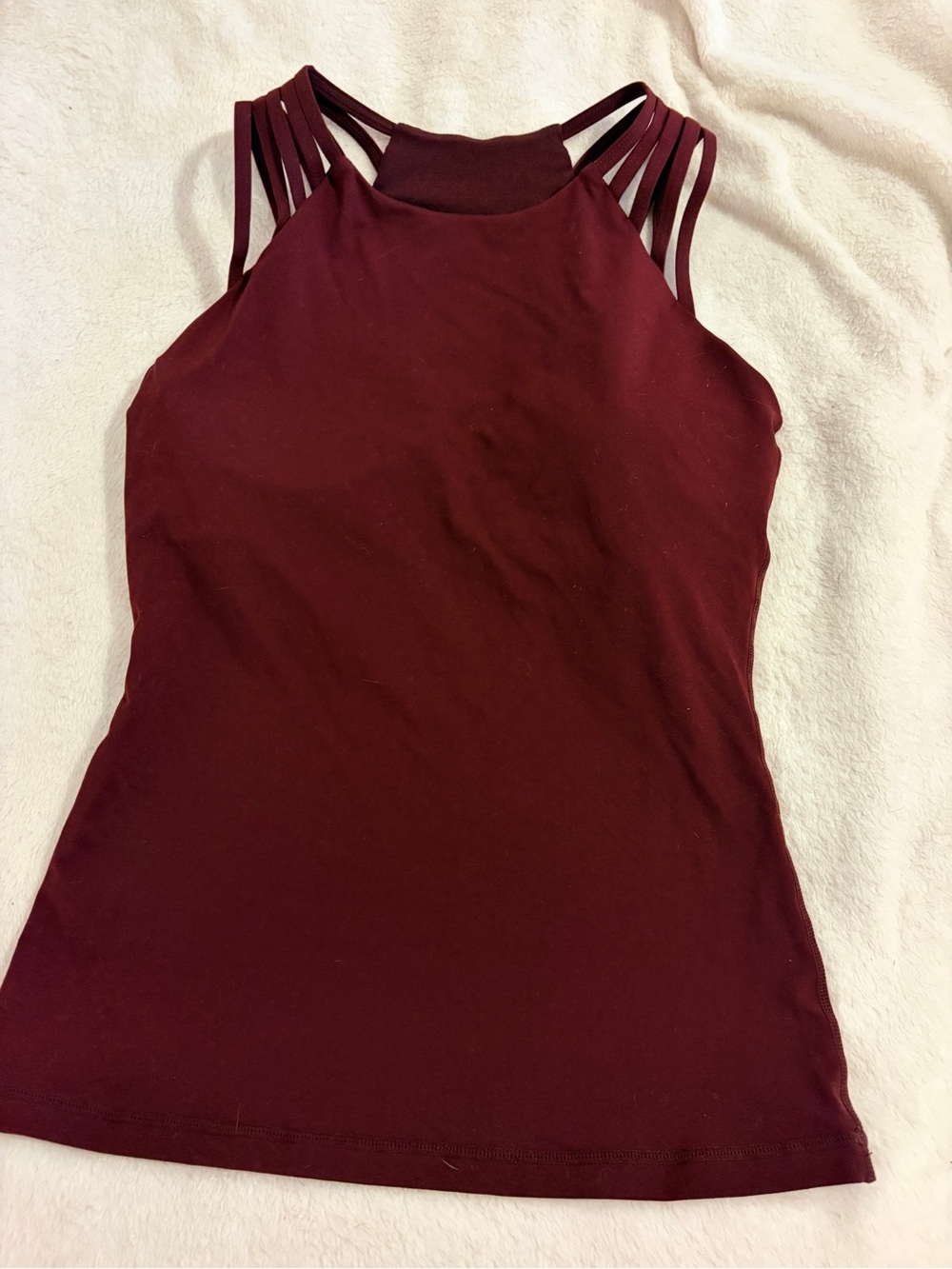 ZYIA Active Strappy High-Neck Tank Top - Burgundy